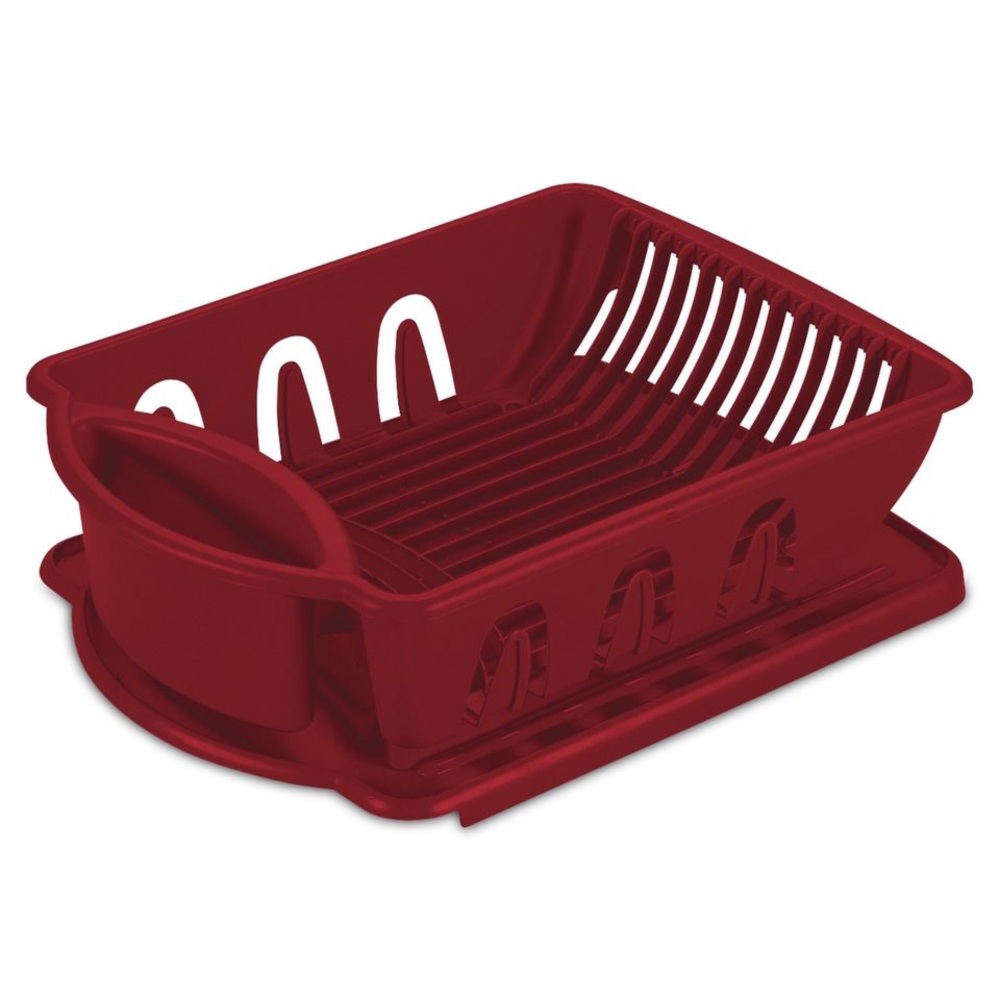 Red dish rack